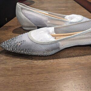 Nina New York silver sparkle flats women's 7.5 (new)